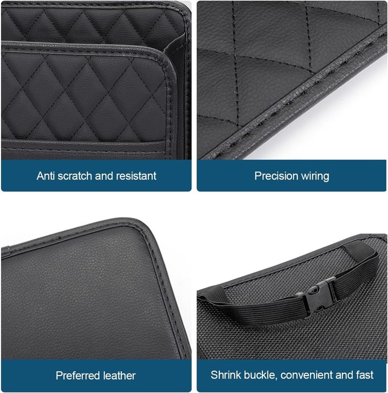 Mandark Car Seat Back Organizer, PU Leather Automotive Backseat Hanging Storage Pocket, Multipurpose Vehicle Travel Essentials Accessories for Kids & Adults, Universal for Most Cars (Gray) - Image 3